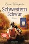 „Schwestern Schwur, Roman von Lisa Wingate“. Zwei Mädchen umarmen sich in einer herbstlichen Landschaft., Buch