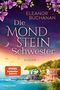 Der Text "Eleanor Buchanan, Die Mondstein-Schwester, Roman, vorläufiges Cover, blanvalet" ist auf einem lila Hintergrund., Buch
