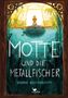 „MOTTE UND DIE METALLFISCHER“ und „SANNE ROOSEBOOM“. Illustration: Kind auf U-Boot in einem Gewächshaus mit Pflanzen.