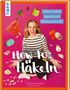 Text: "Häkeln endlich begreifen mit @stefanieschmidts", "How to Häkeln". Frau lacht, bunte Häkelobjekte schweben umher., Buch