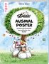 "30 Ausmalposter. Für Aquarellfarben, Marker oder Buntstifte geeignet." Zwei Mäuse unter einem Baum mit Herzblättern., Buch