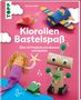 Text: "Klorollenspiel. Kunterbunte Bastelprojekte aus Klopapierrollen. Vorläufiges Cover."
Eine Illustration zeigt bunte Papierfiguren.