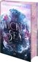 Text: "Jordan Stephanie Gray. The Wicked Sea. Roman. LYX." Illustration mit Meereswellen, Korallen, Muscheln und Schaum., Buch