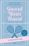 „Anna Rowan, Carla Brooks: Guard Your Heart – Affair of a Tennis Player. Cover Not Final.“ Zwei Tennis-Schläger, blau.