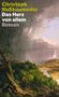 Text: "Christoph Nußbaumeder, Das Herz von allem, Roman". Ein dramatisches Landschaftsgemälde mit dunklen Wolken., Buch