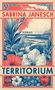 "Sabrina Janesch. Roman. Territorium." In Blau- und Rottönen, Pflanzen und Wellen stilvoll gestaltet.