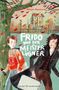 Texte: "Frido und der Meisterlügner", "Mirjam Raymond". Zwei Jungen unter einem Baum, Herbstblätter, ein großes Haus im Hintergrund., Buch