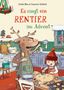 "Es singt ein Rentier im Advent." Ein Rentier in Schürze singt in einer Küche, ein Kind macht Plätzchen. Weihnachtsdeko., Buch