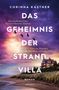 "Das Geheimnis der Strandvilla" von Corinna Kastner. Mystischer Himmel, fliegende Vögel, einsame Villa am Strand., Buch