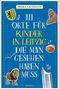 "111 Orte für Kinder in Leipzig, die man gesehen haben muss" steht auf blauem Hintergrund mit Illustrationen von Wahrzeichen und Tieren., Buch