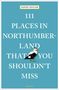 "111 PLACES IN NORTHUMBERLAND THAT YOU SHOULDN'T MISS" von David Taylor. Ein Eiderente-Bild auf blauem Hintergrund.