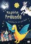 "Magische Freunde. Geschichten für eine gute Nacht." Ein Einhorn und ein Drache fliegen über eine fantasievolle Stadt., Buch