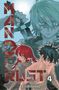"MANEULUST" und "KEI URUSHIRO" in stilisierter Schrift; Anime-Illustration mit drei Charakteren, darunter ein Junge mit Schwert., Buch