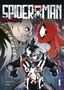 "Spider-Man: Shadow Warrior" und "Shogo Aoki". Illustration mit Spider-Man, Venom und einem Mann mit grimmigem Ausdruck., Buch