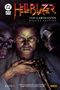 „HELLBLAZER VON GARTH ENNIS DELUXE EDITION“ steht in feurigem Schriftzug über einem entschlossenen Gesicht, flankiert von Totenköpfen., Buch