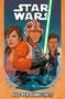 "Star Wars: Aus der Dunkelheit". Drei Personen, eine Frau und zwei Männer, einer mit Lichtschwert, im Weltraum mit Raumschiffen., Buch