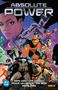 "ABSOLUTE POWER" oben, darunter Superhelden wie Batman, Superman und Wonder Woman in einer dynamischen Comic-Illustration., Buch