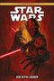 Text: "Star Wars", "Die Sith-Jäger", "Legends". Illustration: Zwei Figuren mit roten Laserschwertern in bedrohlicher Haltung., Buch