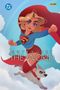 Text: "SUPERGIRL THE WORLD". Animation mit fliegender Superheldin im roten Umhang und fliegendem Hund im Himmel.