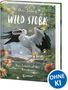 „Wild Stork“, „Das Schicksal des Verräters“, Chen Jiatong, Logo „Loewe“. Illustration eines Storches in der Natur., Buch
