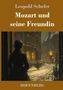 "Leopold Schefer: Mozart und seine Freundin. HOFENBERG. Illustration: Frau von hinten, verschneite Stadt bei Nacht."
