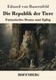"Die Republik der Tiere" von Eduard von Bauernfeld. Löwe mit Krone und Umhang in einem detailreichen, natürlichen Umfeld.