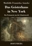 "Das Geisterhaus in New York", düstere Illustration eines Hauses bei Vollmond und geisterhafter Frau im Profil.