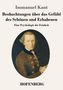 "Immanuel Kant, Beobachtungen über das Gefühl des Schönen und Erhabenen. Eine Psychologie der Feinheit. HOFENBERG."  
Gemälde eines Mannes in antiker Kleidung., Buch