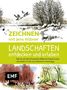 "Zeichnen mit Jens Hübner: Landschaften entdecken und erleben" in Aquarellstil, mit Landschaft und Vogel., Buch