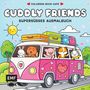 "Cuddly Friends: Supersüßes Ausmalbuch." Illustration: Tiere in einem pinken Bus mit Gepäck auf einem Ausflug., Buch