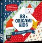 „88 x Origami Kids. Weihnachtszauber.“ Origami-Tiere mit Weihnachtsmotiven auf buntem Hintergrund., Buch