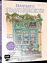 "Traumhafte Stadtansichten", "Urban Anna". Illustration eines Cafés mit Vintage-Fassade und Pflanzen darüber. 45 Orte ausmalen., Buch