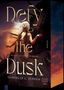 "Defy the Dusk" von Danielle L. Jensen. Frau in schwarzem Kleid vor dramatischem Himmel; Illustration mit starker Atmosphäre., Buch