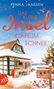 Fenna Janssen: "Das kleine Inselcafé im Schnee". Winterliches Haus mit Café-Tisch und Schneebedeckung am Meer., Buch