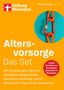 Stiftung Warentest Altersvorsorge Das Set. Texte und Logo weiß auf orange mit Karabiner-Illustration., Buch