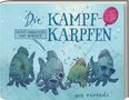 „Die Kampf-Karpfen“ von Helmut Haberkamm, Kurt Neubauer. Illustration von Fischen mit Schnurrbärten und Accessoires., Buch
