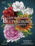 "Geheimnisvoller Blütenzauber zum Ausmalen" zeigt bunte Blumen auf dunklem Hintergrund. Unten steht "Pflanzen aus aller Welt.", Buch