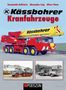 Titel: "Kässbohrer Kranfahrzeuge" mit einem großen gelben und roten Kranwagen im Vordergrund., Buch