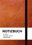 Text: "NOTIZBUCH, A4 dotted, 100 Seiten | 90 g/m², LIWI EDITION." Hintergrund: Textur von braunem Leder, schwarze Streifen., Buch