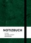 Notizbuch, A4 liniert, 100 Seiten, 90 g/m², LIWI Edition. Dunkelgrüne Textur mit schwarzem Streifen., Buch