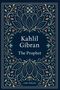 Kahlil Gibran: The Prophet. Dekoratives Design mit floralen Mustern auf dunkelblauem Hintergrund.