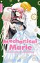 Eine Manga-Illustration zeigt ein Paar in Hochzeitskleidung, umgeben von rosa Blütenblättern., Buch