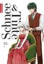 „Schnee & Tinte“, Miyuki Unohana, 4. Zwei stilvolle Animefiguren, eine Frau im roten Kleid sitzt auf einem grünen Sessel., Buch