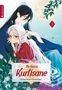 „Die falsche Kurtisane – Heilerin am Kaiserhof“ steht in roter Schrift. Zwei Anime-Figuren, umgeben von Blumen., Buch