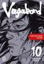 "Vagabond", "Vorläufiges Cover", "10", "Takehiko Inoue". Eine schwarz-weiße Manga-Illustration eines nachdenklichen Gesichts.