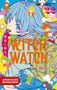 "WITCH WATCH" in großen, bunten Buchstaben. Anime-Stil: junge, farbenfrohe Illustrationen, gegen einen lebhaften Hintergrund.