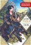 "Japanisches Originalcover. Atelier of Witch Hat. 15. Illustration: Eine Person mit Mandoline vor Ruinen, trägt Umhang."