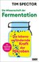 Logotext: Tim Spector. Titel: Die Wissenschaft der Fermentation. Bunte Illustration eines Einmachglases mit Blasen., Buch