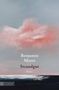 "Benjamin Myers, Strandgut, Roman" vor einem pastellfarbenen Himmel und Meer, mit rosa Wolken im Hintergrund.