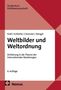 Rotes Titelblatt oben, "Studienkurs Politikwissenschaft". Text: "Weltbilder und Weltordnung", Autoren: Krell, Schlotter, usw., Buch
